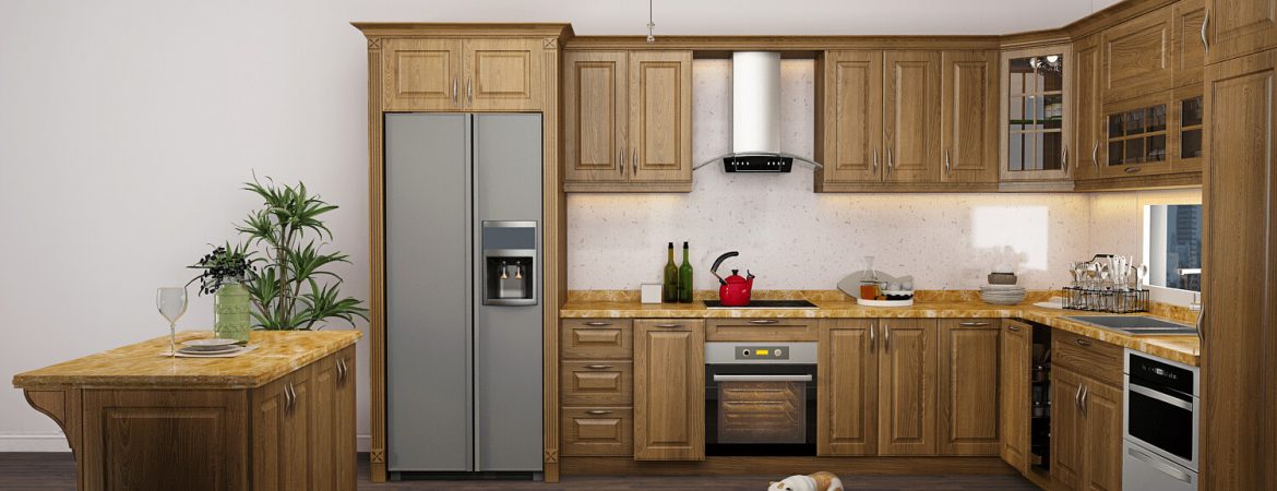Các mẫu tủ bếp gỗ sồi đẹp và hiện đại cho hộ gia đình 